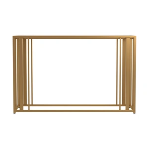 Coaster Adri Glass/Metal Sofa Table, Clear/Matte Brass