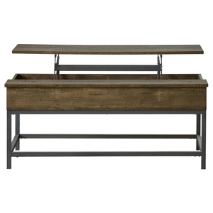 Coaster Byers Black Wood Veneer Coffee Table with Lift Top, Brown Oak/Sandy Black