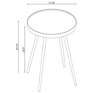 Coaster Kaelyn Round Mirror Top End Table, Gold