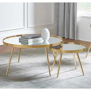 Coaster Kaelyn 2-piece Mirrored Top Nesting Coffee Table, Gold
