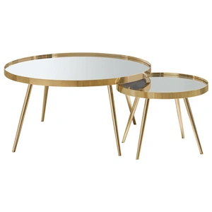 Coaster Kaelyn 2-piece Mirrored Top Nesting Coffee Table, Gold