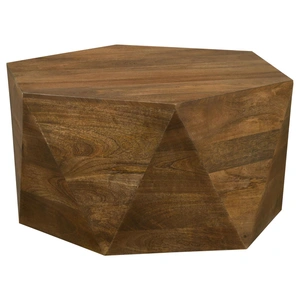 Coaster Zalika Mango Wood Hexagonal Coffee Table, Natural
