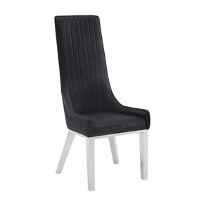 ACME Gianna PU/Steel Dining Side Chair in Black (Set of 2)