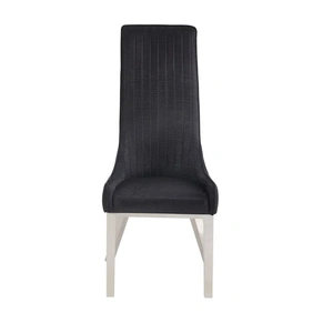 ACME Gianna PU/Steel Dining Side Chair in Black (Set of 2)