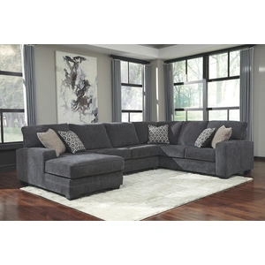 Ashley Furniture Tracling Fabric 3-Piece Sectional with Left Arm Chaise, Slate