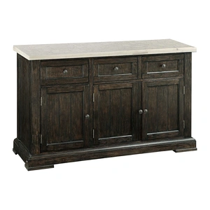 ACME Nolan Marble/Wood Buffet, White/Salvage Dark Oak