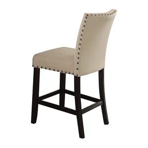 ACME Nolan Fabric/Wood Counter Chair, Linen/Salvage Dark Oak