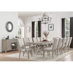 ACME Rocky Wood Extendable Dining Room Set, Gray Oak