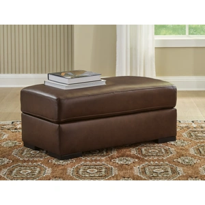 Ashley Furniture Brogliano 44-inch Rectangular Leather Ottoman - Canyon Brown Top-Grain, Canyon