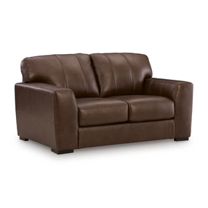 Ashley Furniture Brogliano Premium Leather Loveseat | Rich Canyon Tone in Canyon