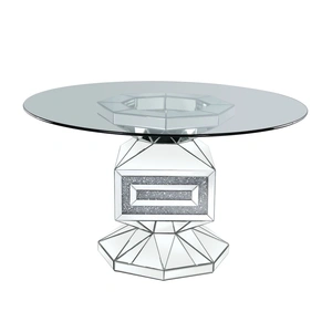 ACME Glam Noralie 72955 Glass/Mirror Round Dining Table