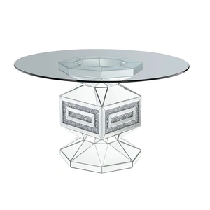 ACME Glam Noralie 72955 Glass/Mirror Round Dining Table