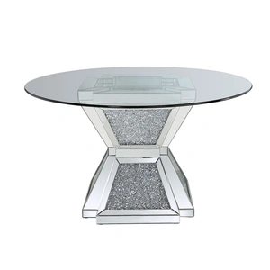 ACME Glam Noralie 72960 Glass/Mirror Round Dining Table