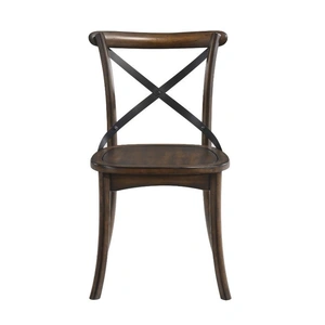 ACME Kaelyn Wood/Metal Dining Side Chair, Dark Oak/Black (Set of 2)