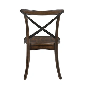 ACME Kaelyn Wood/Metal Dining Side Chair, Dark Oak/Black (Set of 2)