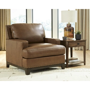 Ashley Furniture Saonara Leather Chair in Amber