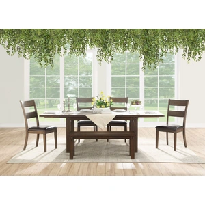 ACME Nabirye Wood Extendable Rectangular Dining Set, Dark Oak