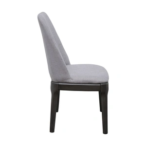 ACME Madan Fabric/Wood Dining Side Chair in Light Gray/Gray Oak