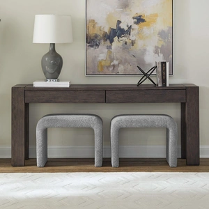 Liberty Furniture Cascade Falls Wood Console Table with 2 Stools | Satin Espresso, Satin Espresso