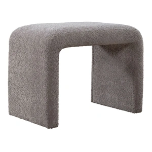 Liberty Furniture Cascade Falls Boucle Accent Stool, Satin Espresso/Grey Mist