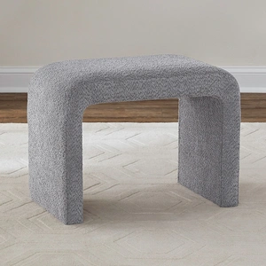 Liberty Furniture Cascade Falls Boucle Accent Stool, Satin Espresso/Grey Mist