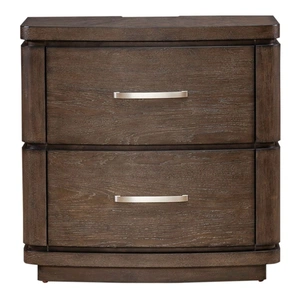 Liberty Furniture Cascade Falls Wood 2-Drawer Nightstand w/Charging Station, Satin Espresso
