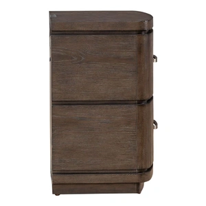 Liberty Furniture Cascade Falls Wood 2-Drawer Nightstand w/Charging Station, Satin Espresso