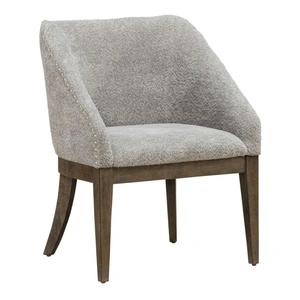 Liberty Furniture Cascade Falls Boucle/Wood Side Chair, Satin Espresso/Grey Mist (Set of 2)