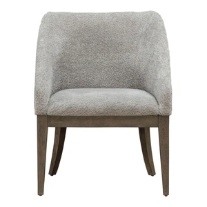 Liberty Furniture Cascade Falls Boucle/Wood Side Chair, Satin Espresso/Grey Mist (Set of 2)