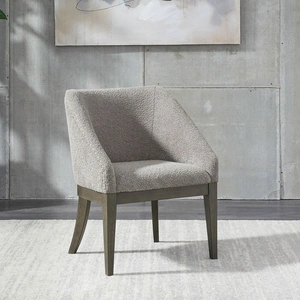 Liberty Furniture Cascade Falls Boucle/Wood Side Chair, Satin Espresso/Grey Mist (Set of 2)