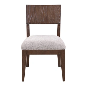 Liberty Furniture Cascade Falls Boucle/Wood Panel Back Side Chair, Satin Espresso/Grey Mist (Set of 2)
