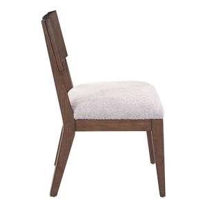 Liberty Furniture Cascade Falls Boucle/Wood Panel Back Side Chair, Satin Espresso/Grey Mist (Set of 2)