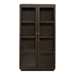 Liberty Furniture Cascade Falls Wood 2-Door Display Cabinet w/LED Lighting, Satin Espresso