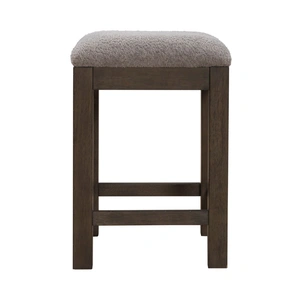 Liberty Furniture Cascade Falls Boucle/Wood Console Stool, Satin Espresso/Grey Mist