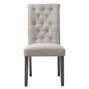 ACME Yabeina Fabric/Wood Dining Side Chair, Beige (Set of 2)