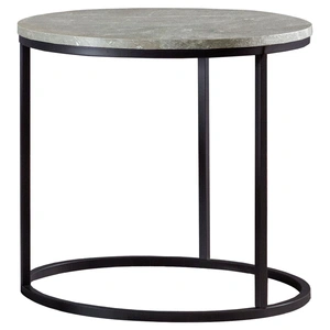 Coaster Lainey Faux Marble Round Top End Table, Grey/Gunmetal