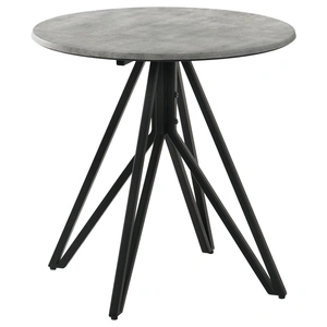 Coaster Hadi Cement Round End Table with Hairpin Legs, Grey/Gunmetal