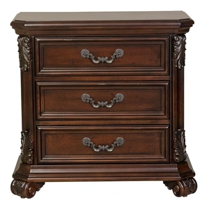 Liberty Furniture Messina Estates Wood 3-Drawer Night Stand, Cognac