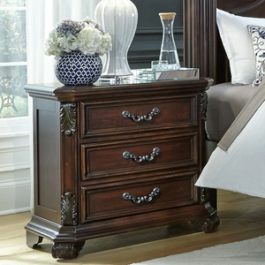 Liberty Furniture Messina Estates Wood 3-Drawer Night Stand, Cognac
