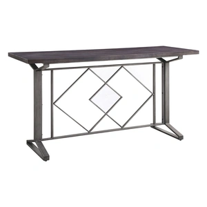 ACME Evangeline Wood/Metal Rectangular Counter Table, Salvaged Brown/Black