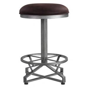 ACME Evangeline Fabric/Metal Counter Stool, Rustic Brown/Black (Set of 2)