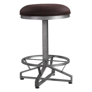 ACME Evangeline Fabric/Metal Counter Stool, Rustic Brown/Black (Set of 2)