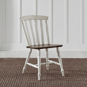 Liberty Furniture Al Fresco Wood Slat Back Side Chair, Graphite/Whitestone (Set of 2)