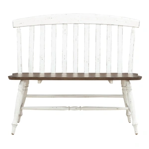 Liberty Furniture Al Fresco Wood Slat Back Bench, Graphite/Whitestone
