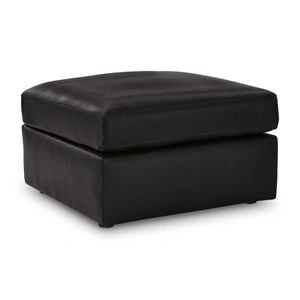 Ashley Furniture Modmax II 40-inch Square Oversized Ottoman - Sleek Black Faux Leather, Black