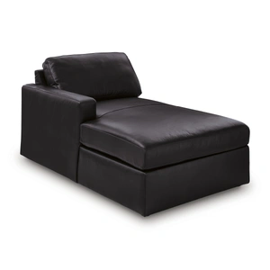 Ashley Furniture ModMax II Leather 3-Piece Sofa Chaise, Black