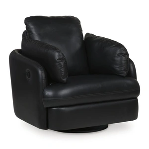 Ashley Furniture ModMax II Leather Swivel Glider Recliner, Black