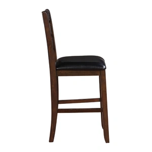 ACME Urbana Leatherette/Wood Counter Chair, Black & Espresso (Set of 2)