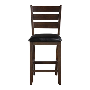 ACME Urbana Leatherette/Wood Counter Chair, Black & Espresso (Set of 2)