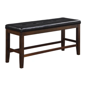 ACME Urbana Leatherette/Wood Counter Bench, Black & Espresso